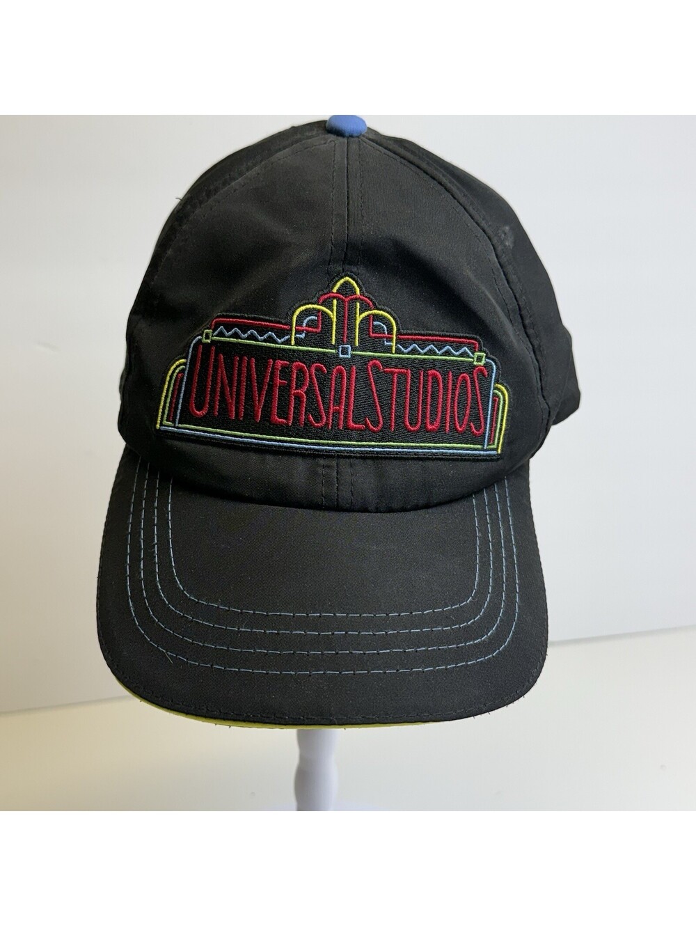 Universal Studios Hat Cap Snap Back Black Neon Embroidered Logo Mens Theme Park